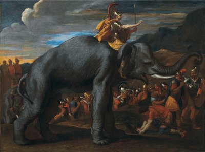 Hannibal Crossing the Alps on an Elephant by Nicolas Poussin
